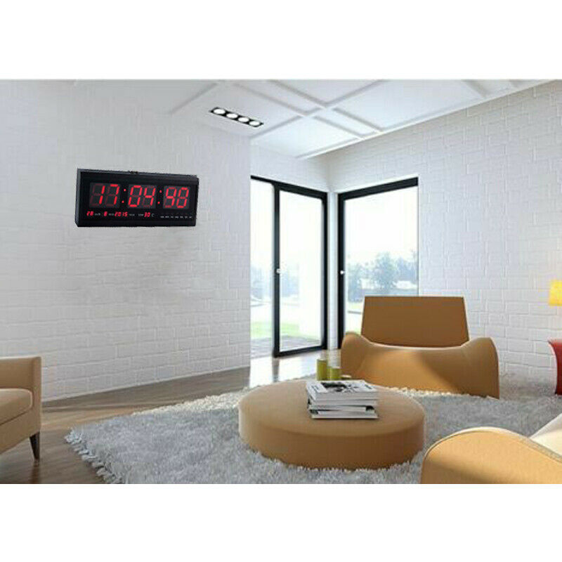 Digital Large Big Jumbo LED Wall Desk Clock Display With Calendar ...