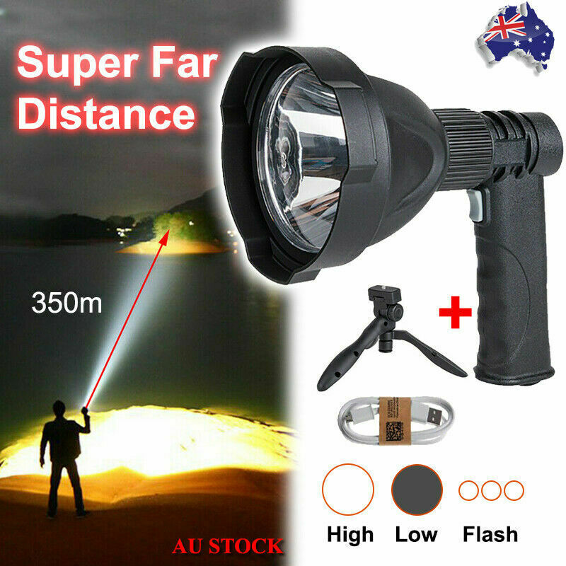 s-l1600-1352.jpg LED Handheld Spotlight Rechargeable Hunting Camping Flashlight Spot Light Torch