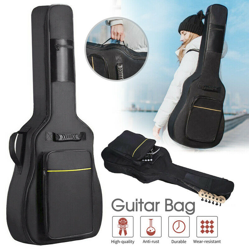 41″Guitar Bag Padded Gig Bag Double Straps Backpack Soft Black Case Acoustic