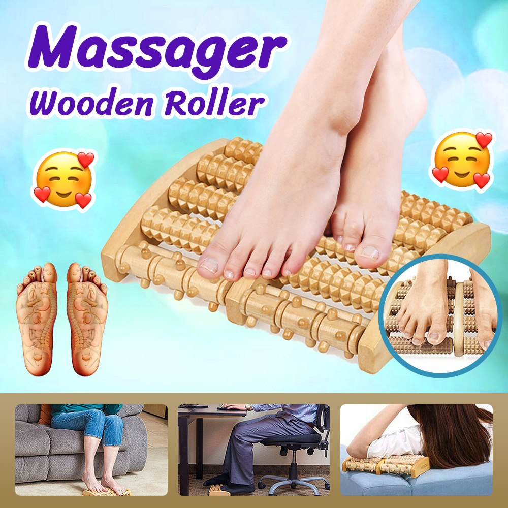 Wooden Foot Roller Massager - Wood Care Massage Tool for Reflexology,  Relaxation, and Relief